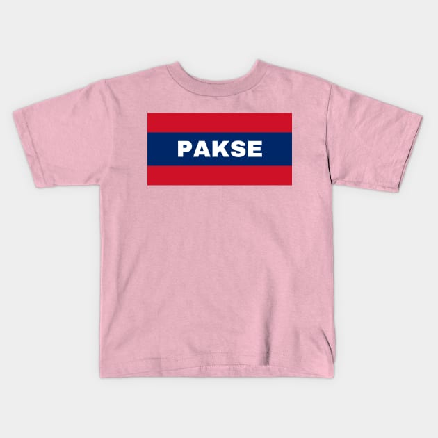 Pakse City in Laos Flag Colors Kids T-Shirt by aybe7elf